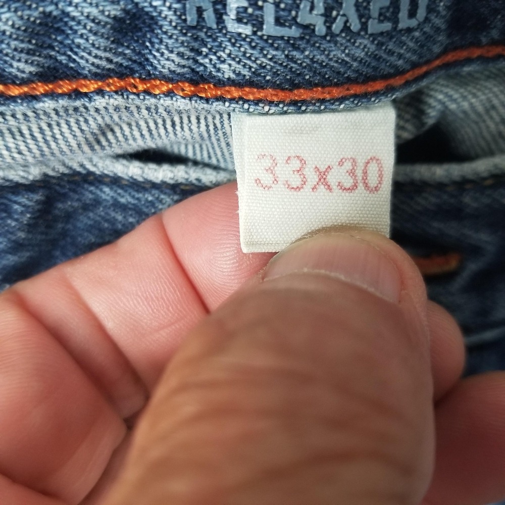 Banana Republic Relaxed Jeans Mens 33x30 Blue Medium Wash Straight Denim Pants - Picture 13 of 15